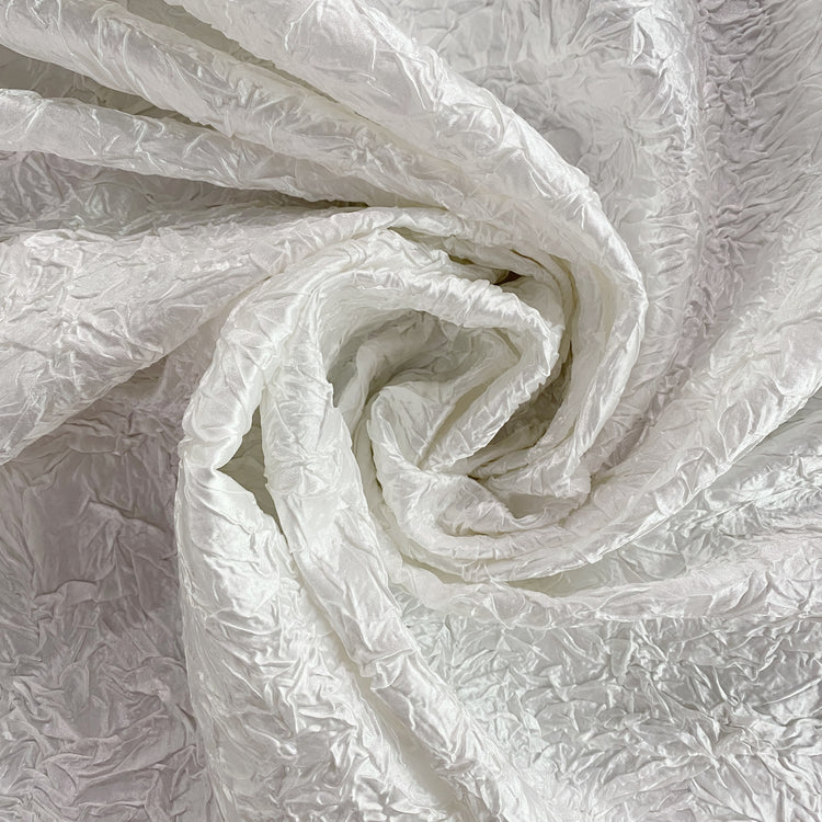 Satin Plisse - Bonded - White