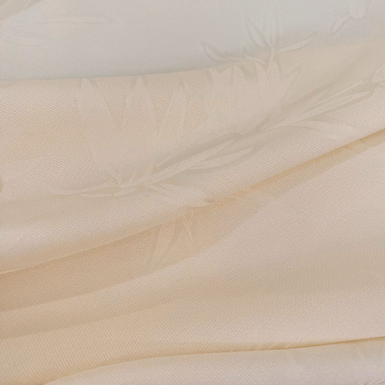Bamboo Flora Damask - Silk Embroidered - Butter Yellow
