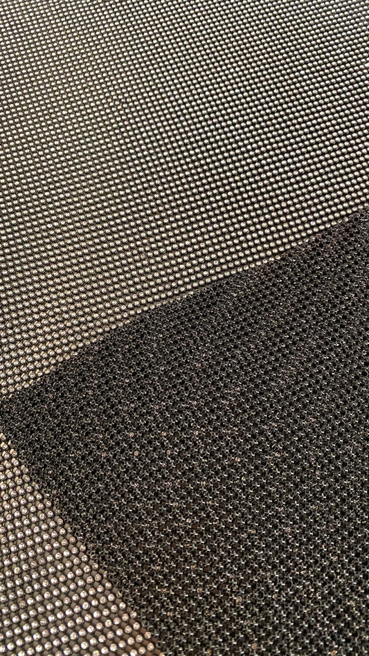 Rhinestone Mesh - Black/Clear Gems