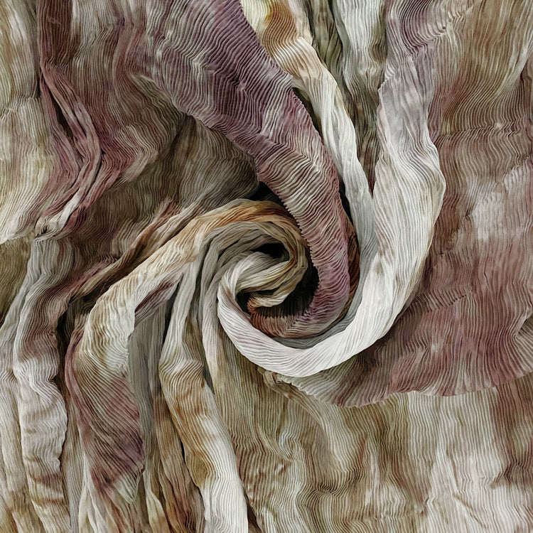 Wetlands Chiffon Plisse - Dark Olive/Rosy Brown