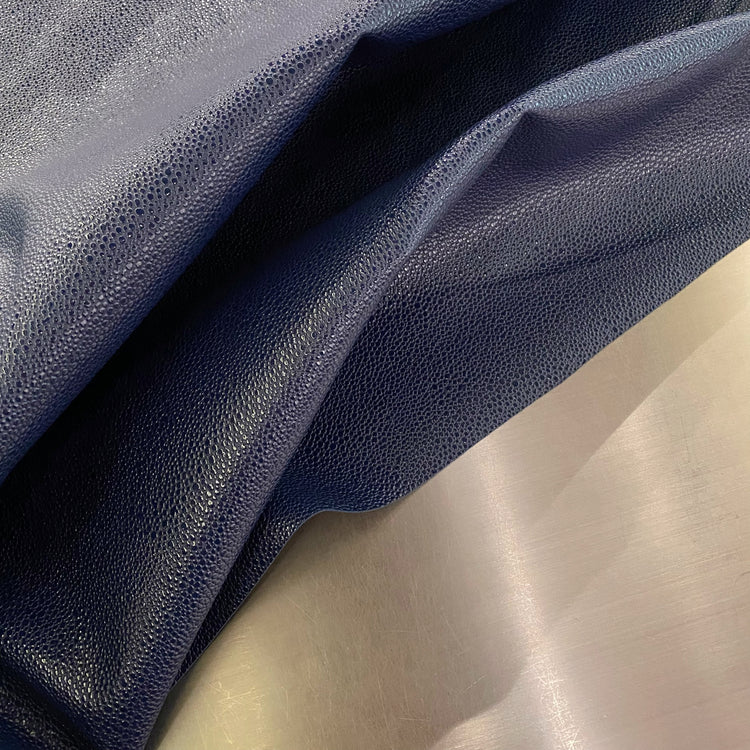 Patent Snake Faux Leather - Fine Pattern - Navy
