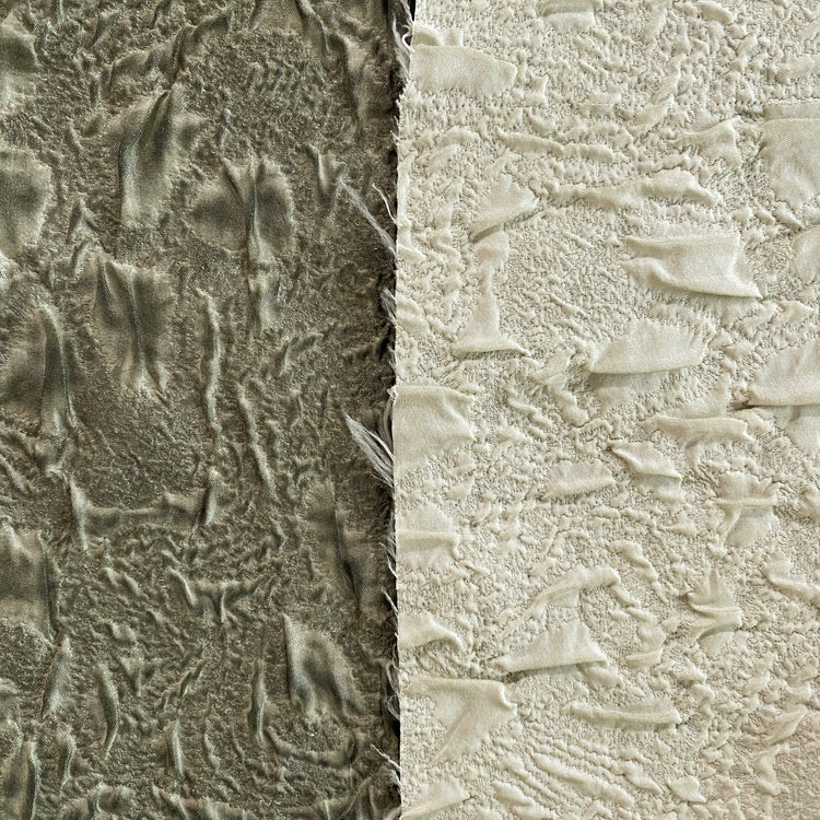 Baked Earth Cloqué Matelassé - Sage / Charcoal