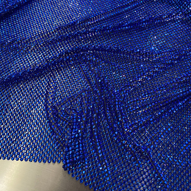 Square Glass Crystal Mesh - Blue