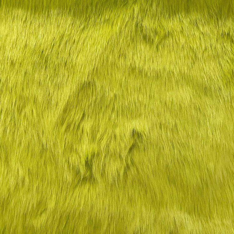 Faux Mink Fur - Medium Pile - Green Yellow