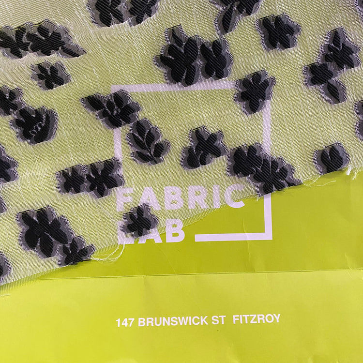 Loose Weave Floral Jacquard - Black / White