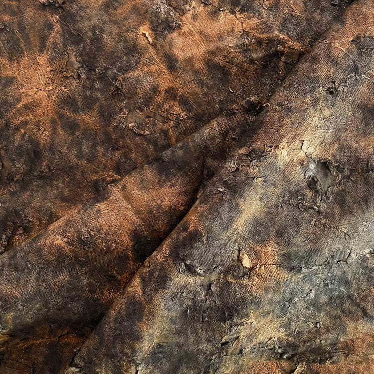 Metallic Cracked Distressed Jacquard - Copper / Dark Grey