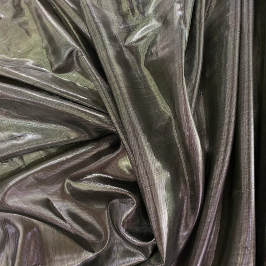 Shot Poly/Lurex Lamé - Silver / Black