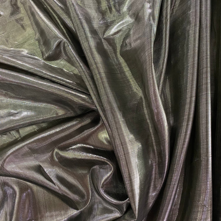 Shot Silk Lurex Lamé - Silver / Black