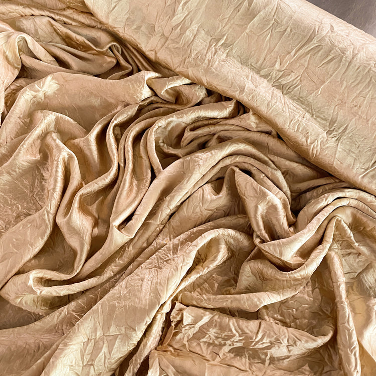 Creased Stretch Satin - Moccasin