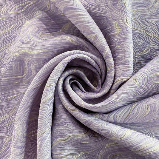 Contour Wave Brocade - Pale Purple/Silver Metallic