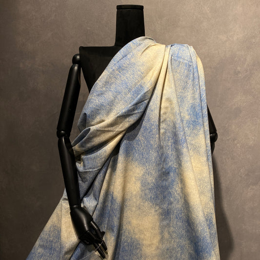 Vintage Fade Print Denim - Blue / Light Yellow