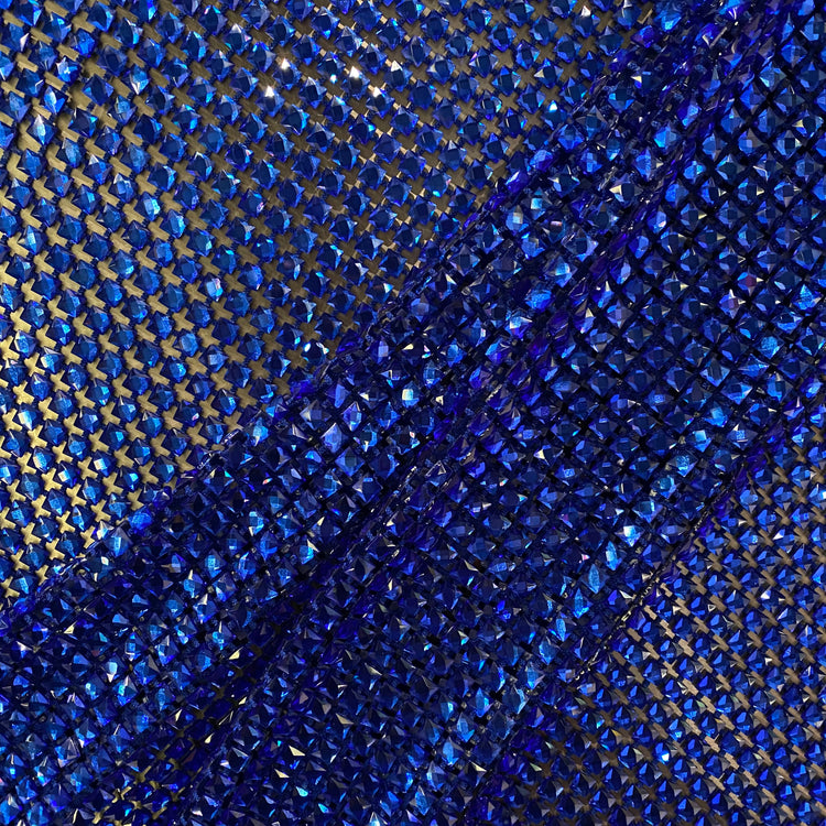 Square Glass Crystal Mesh - Blue