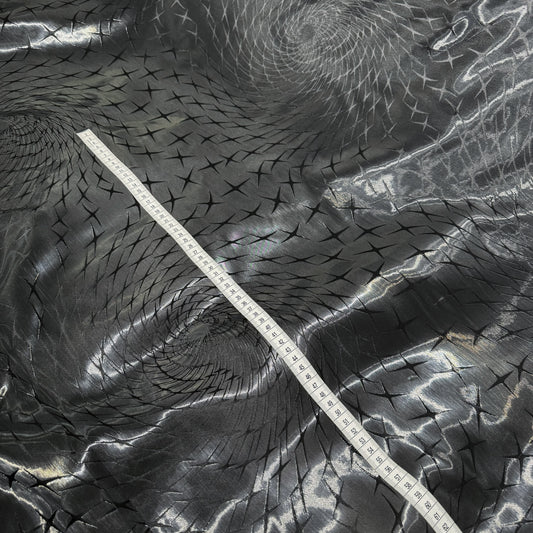 Spiral Stars Crystal Satin - Gunmetal / Black