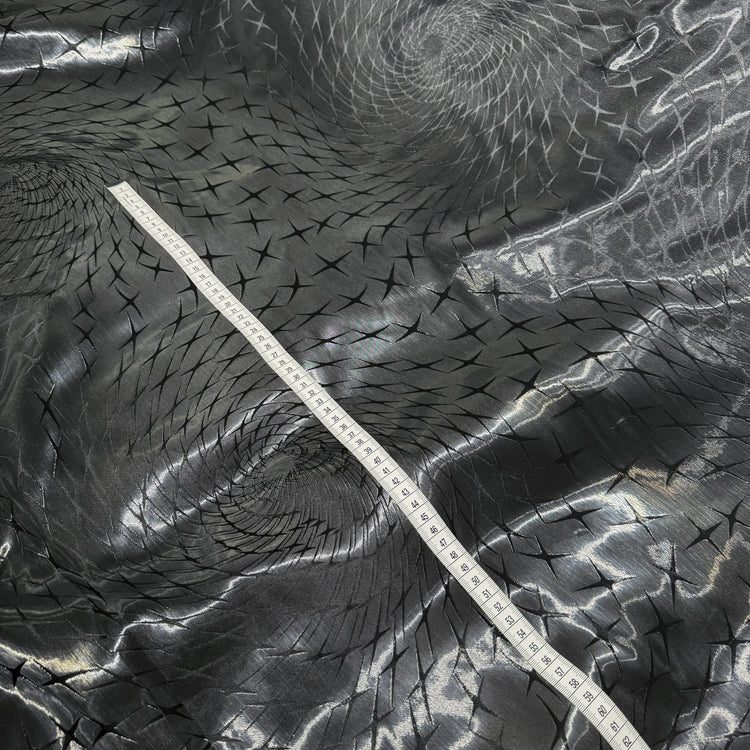 Spiral Stars Crystal Satin - Gunmetal / Black