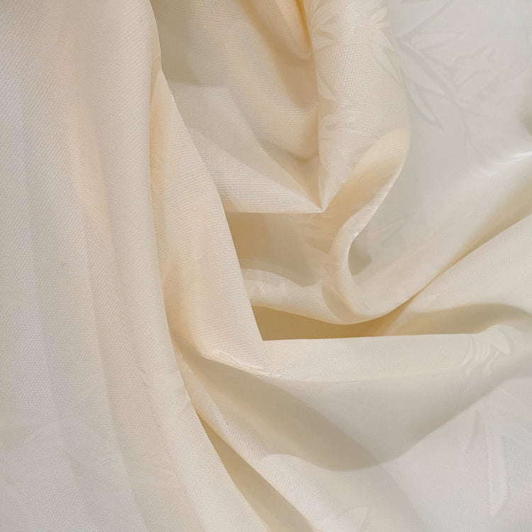Bamboo Flora Damask - Silk Embroidered - Butter Yellow