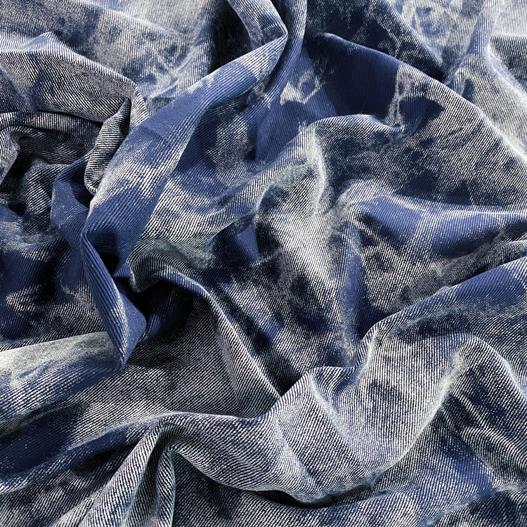 Tie-Dye Screen Print Denim - Blue / White