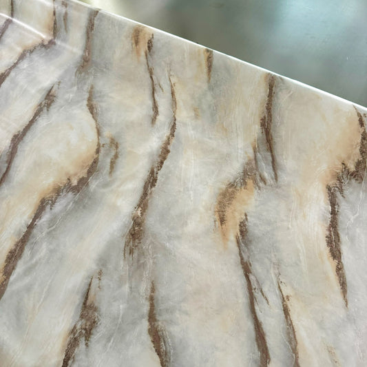 PVC - Wave Vein Marble Print - Wheat/Gainsboro