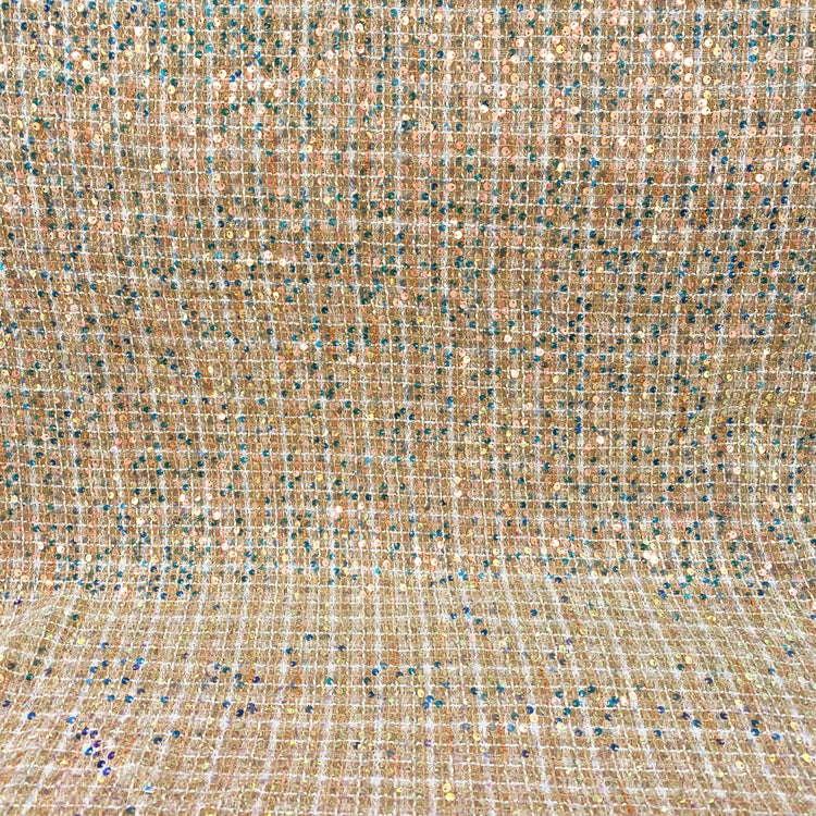 (Remnant) Sequinned Tweed - Beige - 1m