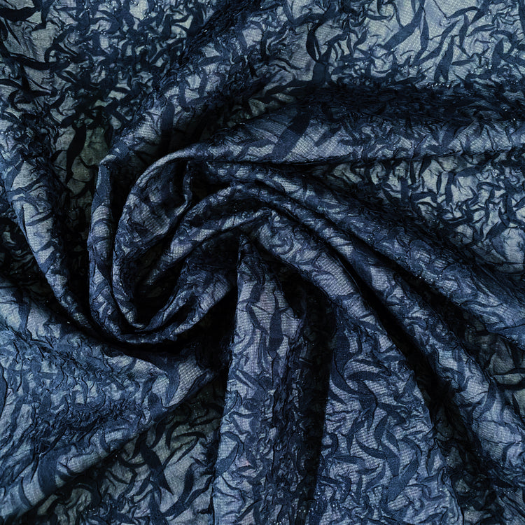Organic Petal-Creased Chiffon - Bonded - Dark Steel Blue