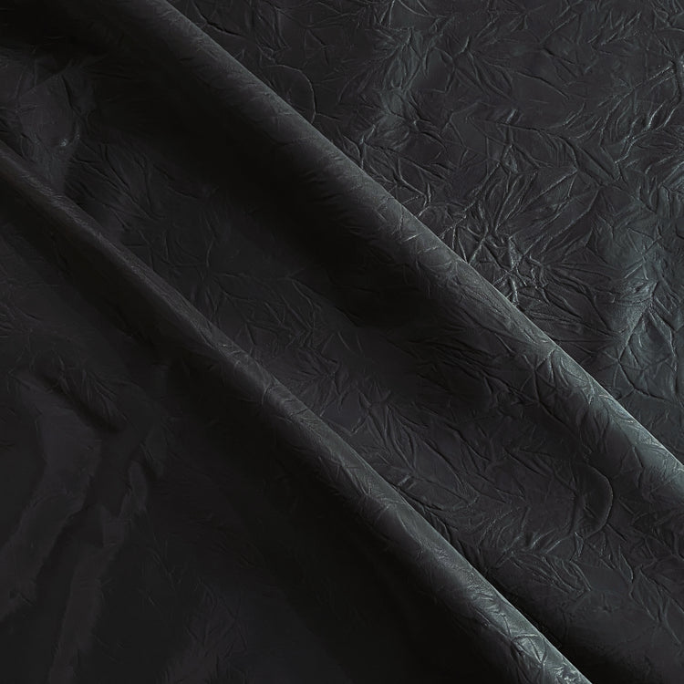 Creased Taffeta Bonded Ponte - Black