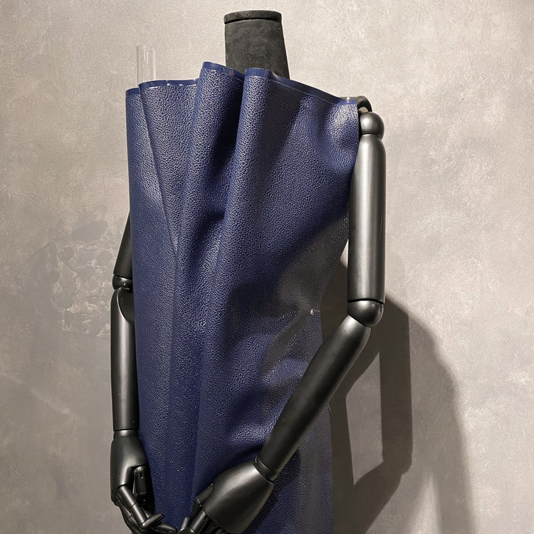 Patent Snake Faux Leather - Fine Pattern - Navy