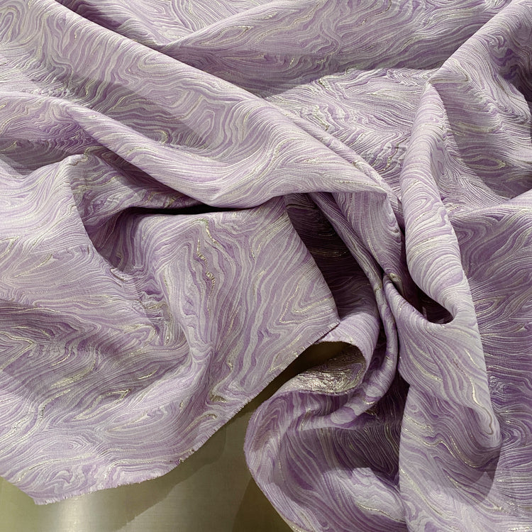 Contour Wave Brocade - Lilac/Silver Metallic