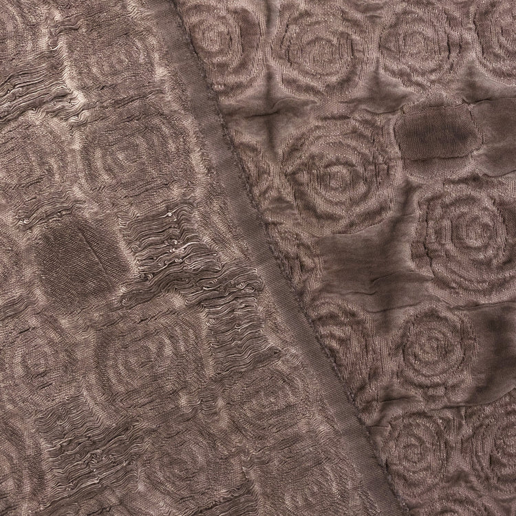 Embossed Crinkle Rose Jacquard - Brown / Mulberry Purple