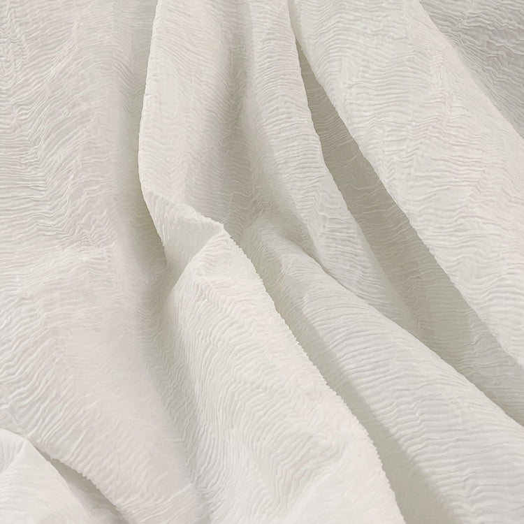Bonded Chiffon Plisse - White