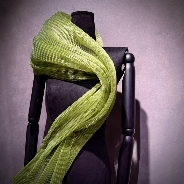 Accordion Plissé Organza- Green