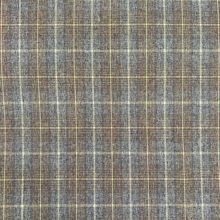 Tattersall Cotton/Poly Tartan- Grey/Brown