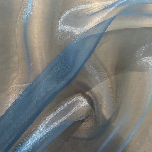 Metallic Organza - Cerulean Blue