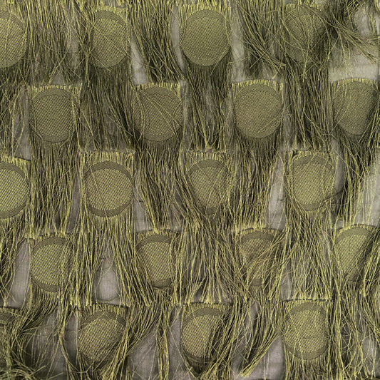 Dobby Fringed Chiffon - Dark Olive
