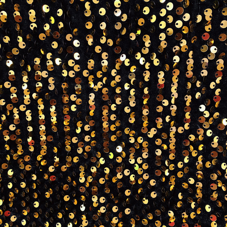 Sequinned Velour - Black/Gold