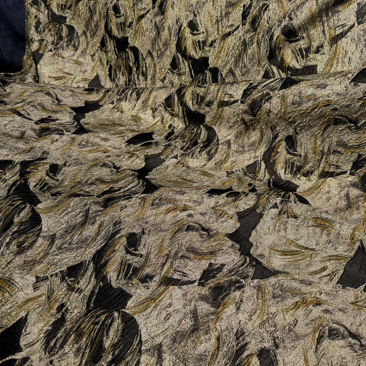 Abstract Flora Brocade - Gold/Black