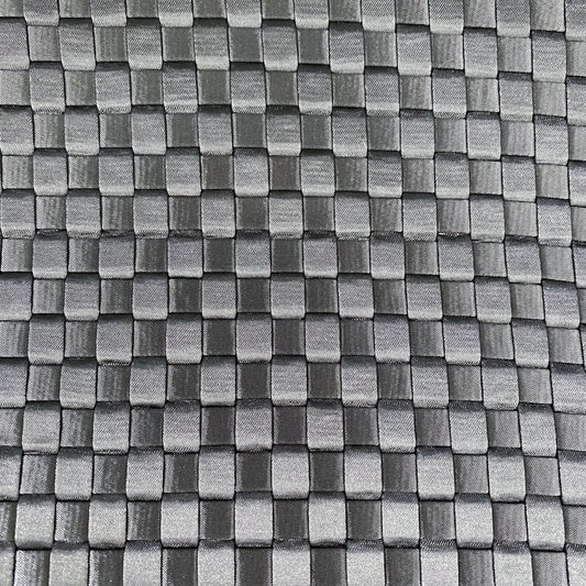 Satin Steel Checkerboard Basket Weave - Silver