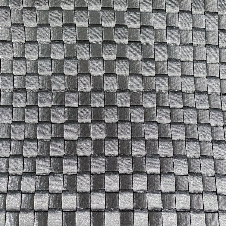 Satin Steel Checkerboard Basket Weave - Silver