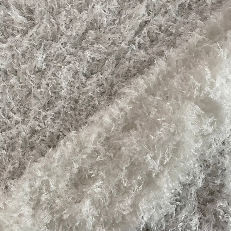Faux Ostrich Feather Fur - White