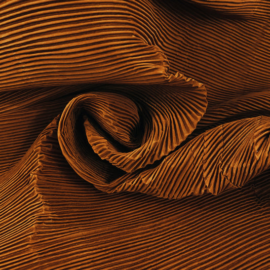 Accordion-Pleated Taffeta - Rust