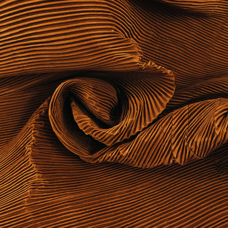 Accordion-Pleated Taffeta - Rust