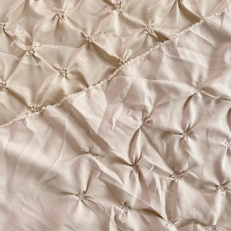 Diamond Smocked Glossy Finish Satin - Cornsilk