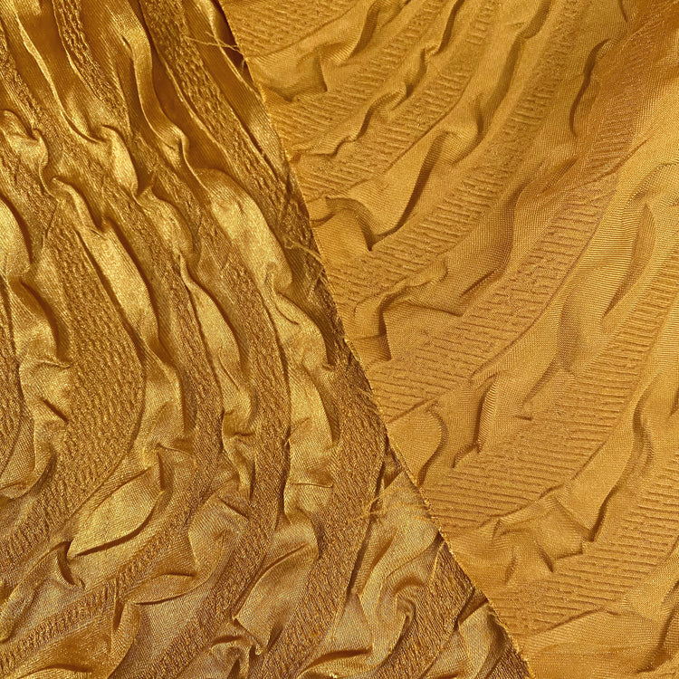 Wave Embossed Satin Plisse - Gold