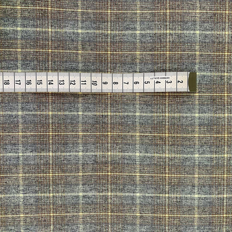 Tattersall Cotton/Poly Tartan- Grey/Brown