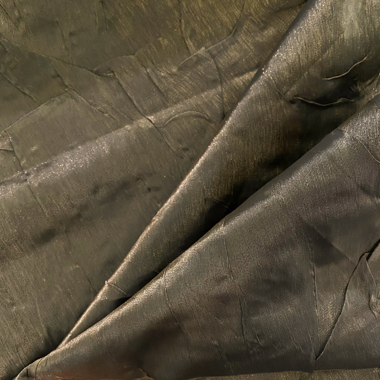 Bonded Creased Metallic Organza - Dark Antique Gold