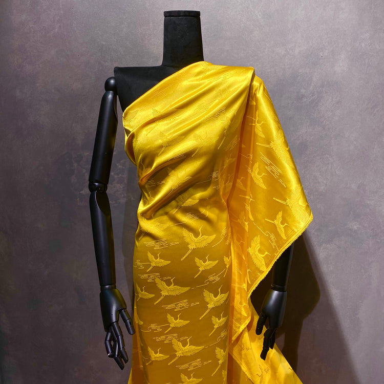 Crane Satin Silk/Poly Damask - Yellow