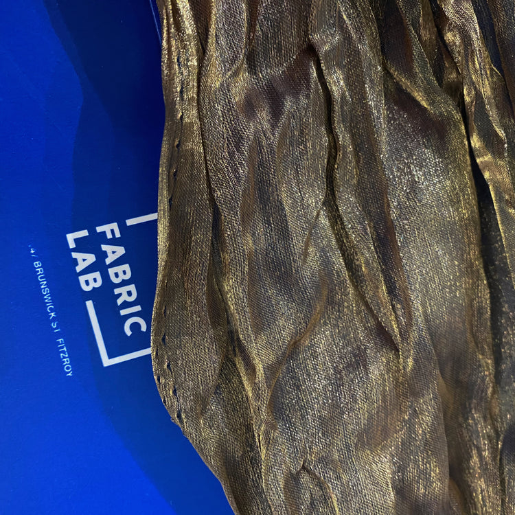 Sheer Crinkled Shot Twill - Gold/Navy