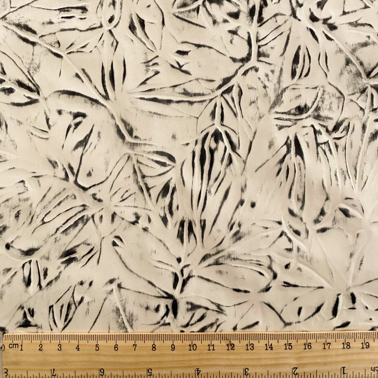 Burnished Bonded Embossed Taffeta - Cornsilk / Black