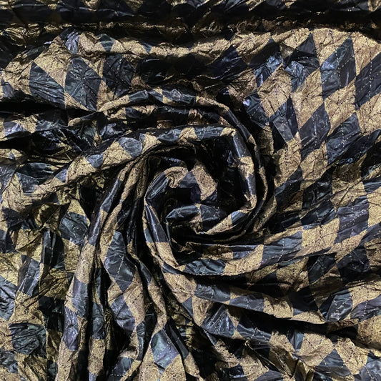 Metallic Foil Harlequin Argyle - Black / Gold
