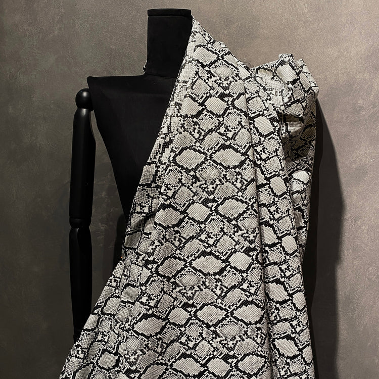 Snake Skin Faux Leather- Black and White