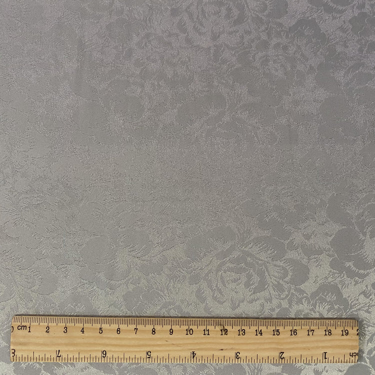 Satin Rose-field Damask - Silver