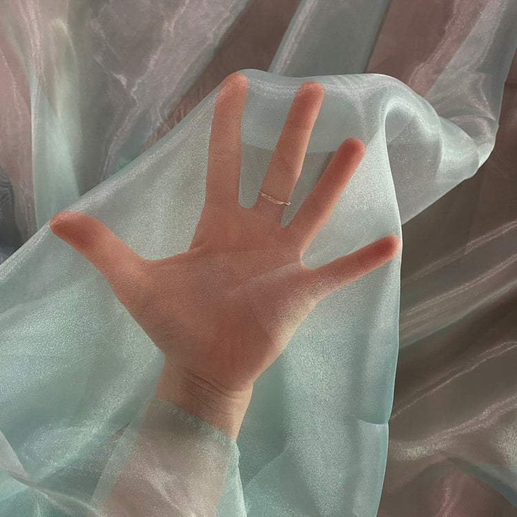 Metallic Organza - Pale Aqua